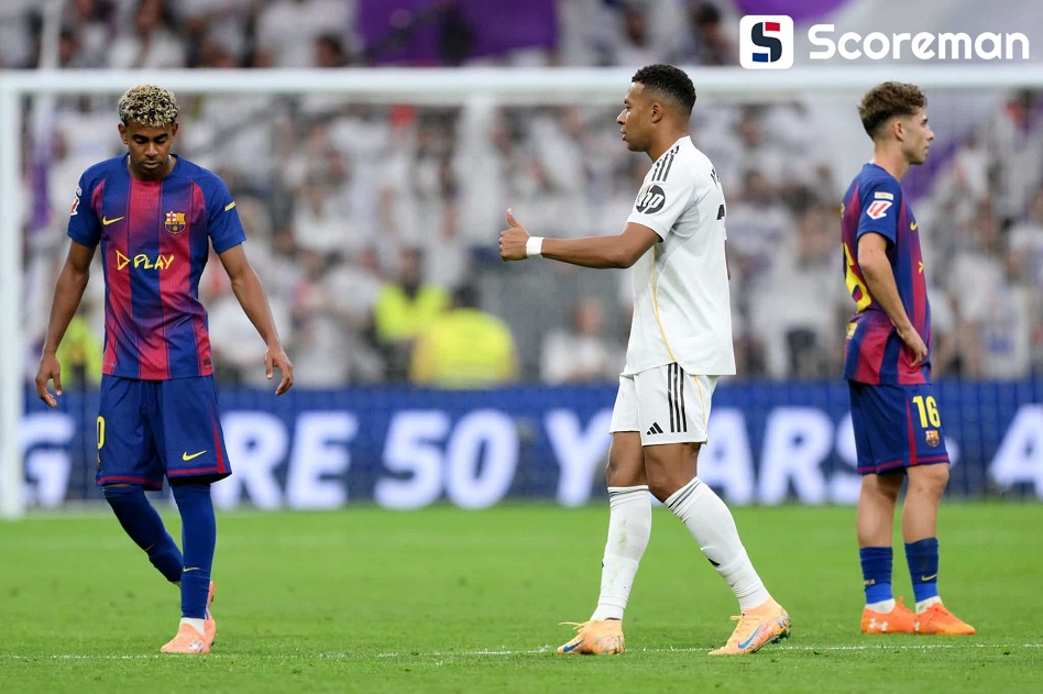 레알 마드리드, 엘클라시코 4연패만에 FC바르셀로나에 2-1 승리... 벨링엄 1골 1도움